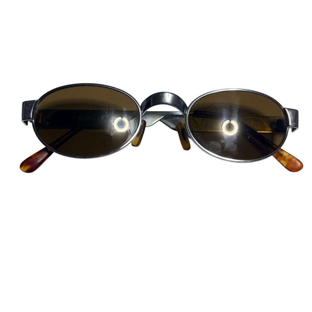 Black Flys Oval Fly Sunglasses Silver Metal Frame Vintage Retro Tinted Lenses